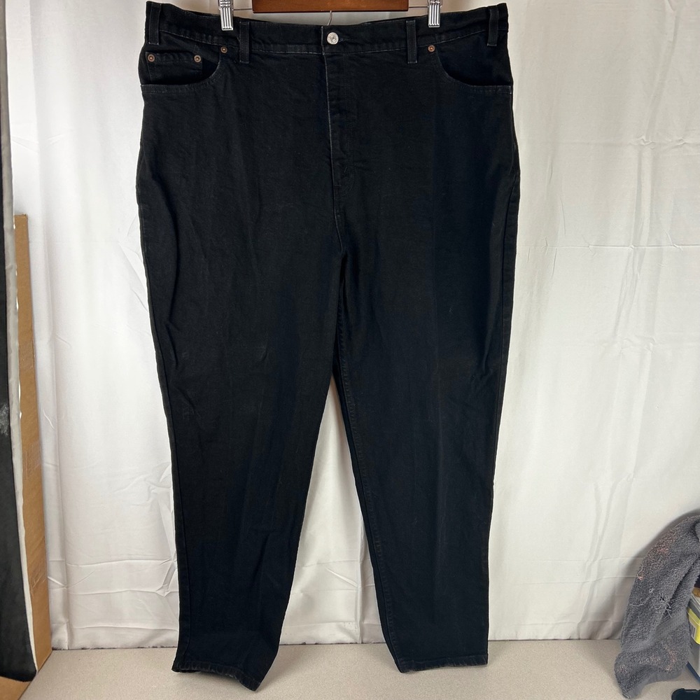 Levi's 550 Relaxed Fit Jeans Women 24M Black Tapered Leg High Rise Stretch Y2K